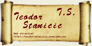 Teodor Staničić vizit kartica